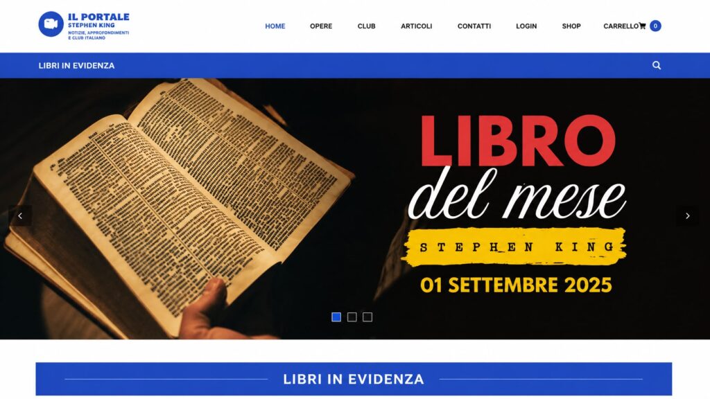 Anteprima del sito dedicato ai libri di Stephen King